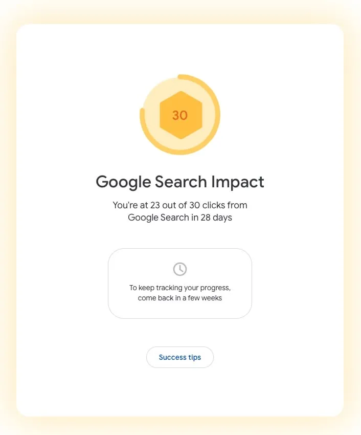 Google Search showing the page not indexed